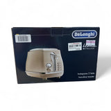 DeLonghi Icona Metallics CTOT2003BG 2Slice Toaster Champagne Beige