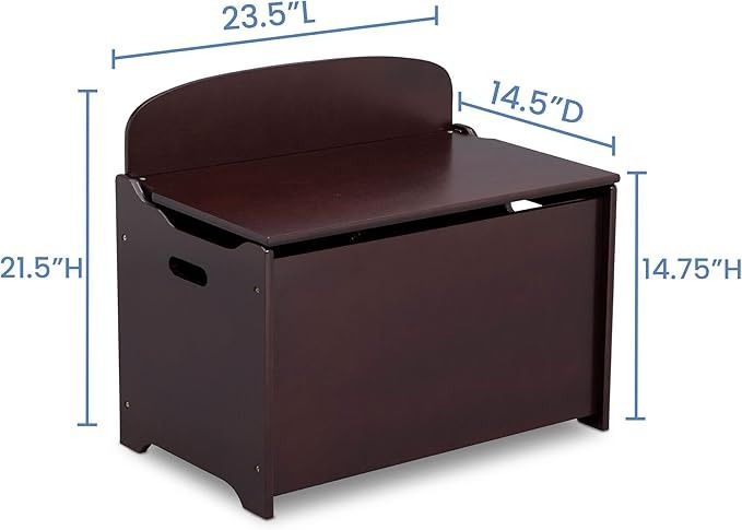 Delta Children MySize Deluxe Toy Box Dark Chocolate