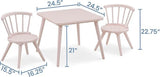 Delta Children Windsor Kids Wood Table Chair Set Blush Pink