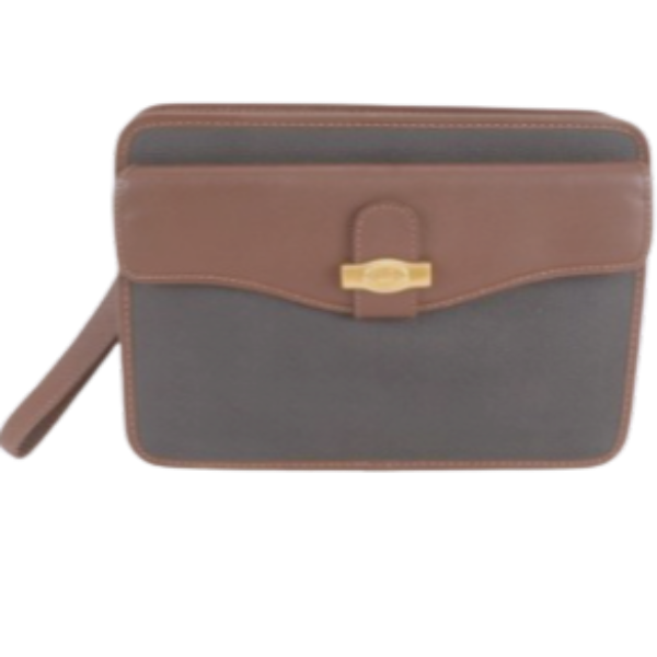 Dunhill Canvas And Leather Clutch Bag