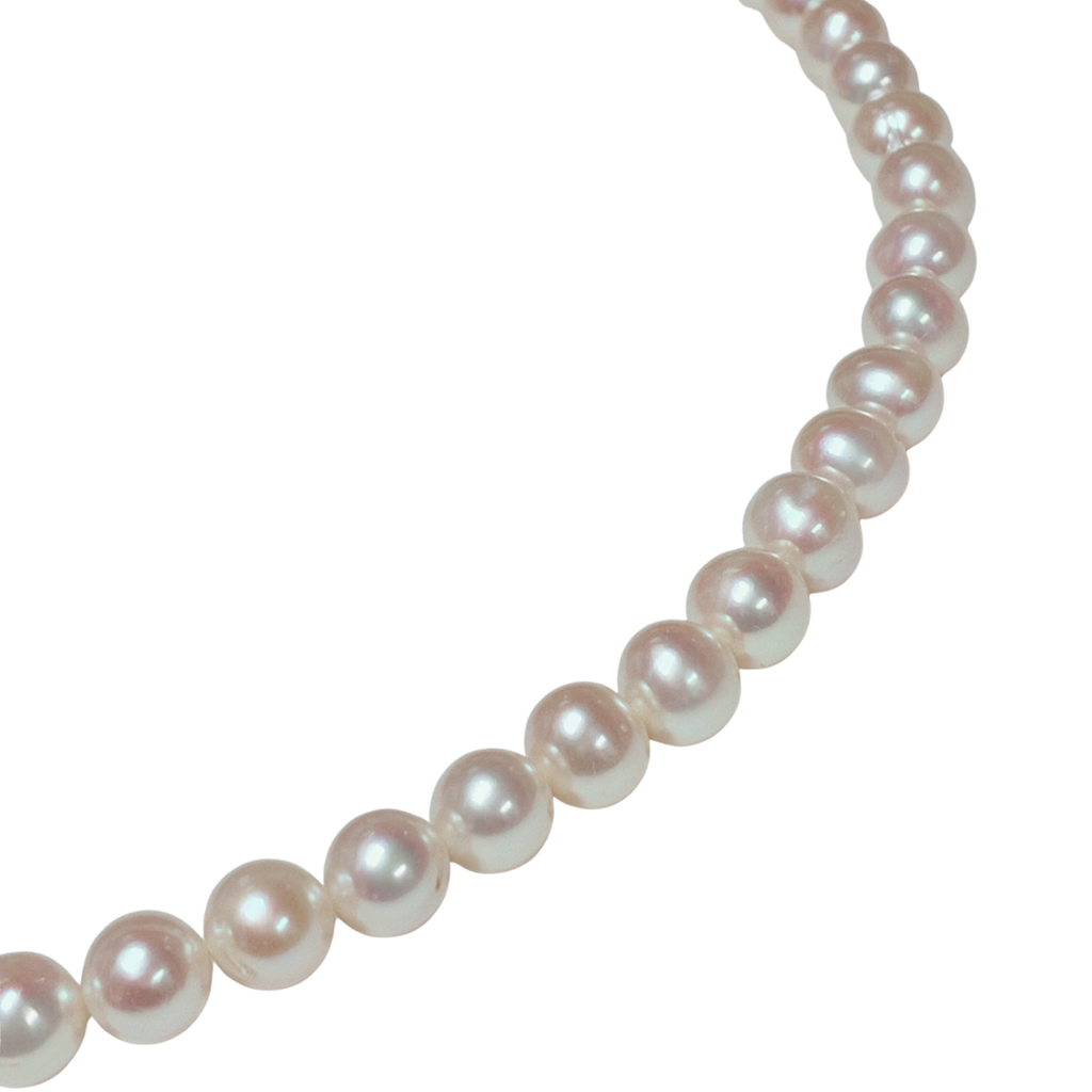 Pearly Lustre 925 Silver Pearl Like Neckalce
