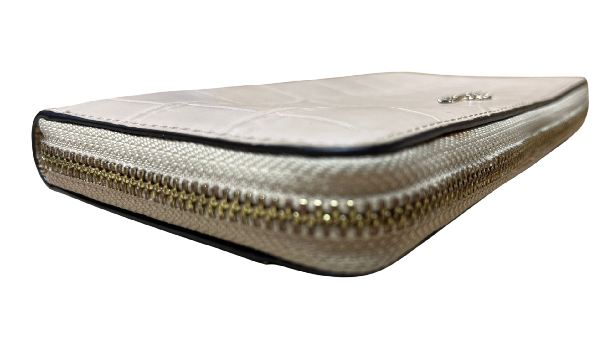 COACH Crocodile Leather Accordion Round Zip Long Wallet