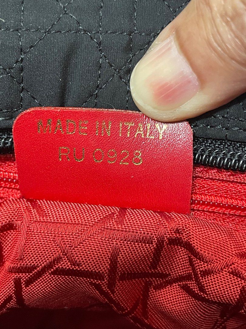 Dior Lady Dior Cloth Handbag w/Gold Charms, Black