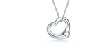 Tiffany & Co. Elsa Peretti Small Open Heart Pendant Necklace Sterling 925 Silver