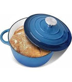 Crock-Pot Artisan Round Enameled Cast Iron Dutch Oven, 5-Quart, Blue
