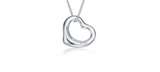 Tiffany & Co. Elsa Peretti Small Open Heart Pendant Necklace Sterling 925 Silver