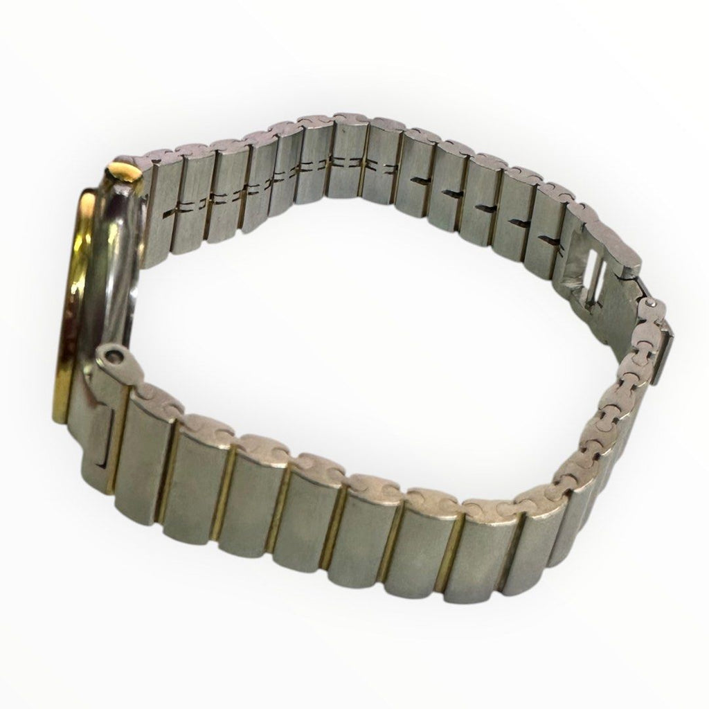 Dunhill Swiss Two-Tone Silver and Gold Tone Case Bracelet with Gold Dial Crystal Marker Ladies Watch 28mm