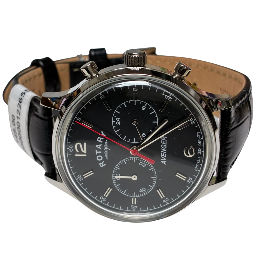 Rotary GS0520304 Avenger Stainless Steel Black Dial Watch
