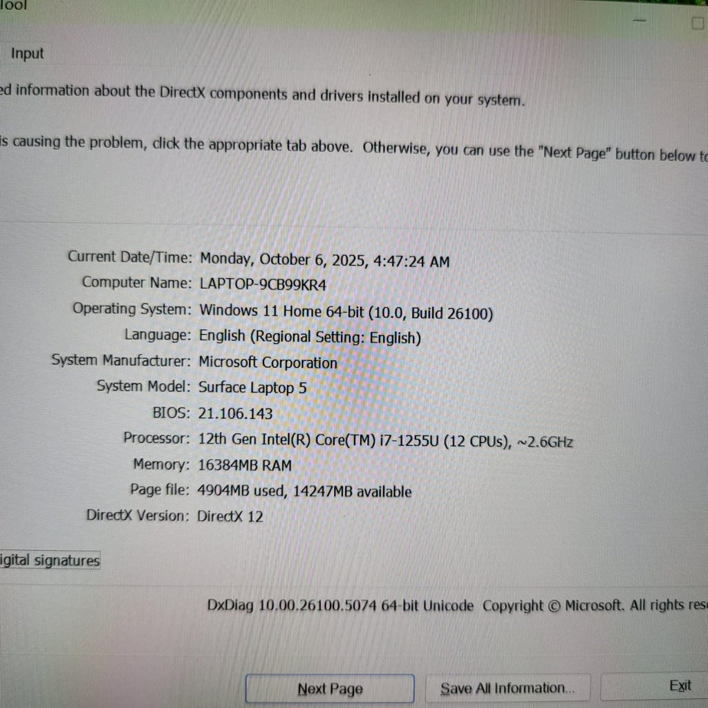 Microsoft Surface Laptop 5 CoreI7-1255U 16GB RAM 512GB SSD Win11 Home