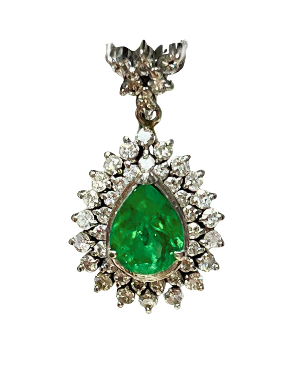 PT900 Emerald And Diamond Pendant 6.1G