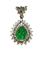 PT900 Emerald And Diamond Pendant 6.1G
