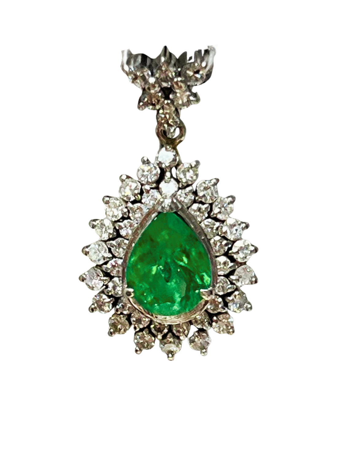 PT900 Emerald And Diamond Pendant 6.1G