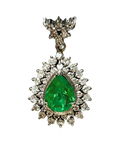 PT900 Emerald And Diamond Pendant 6.1G