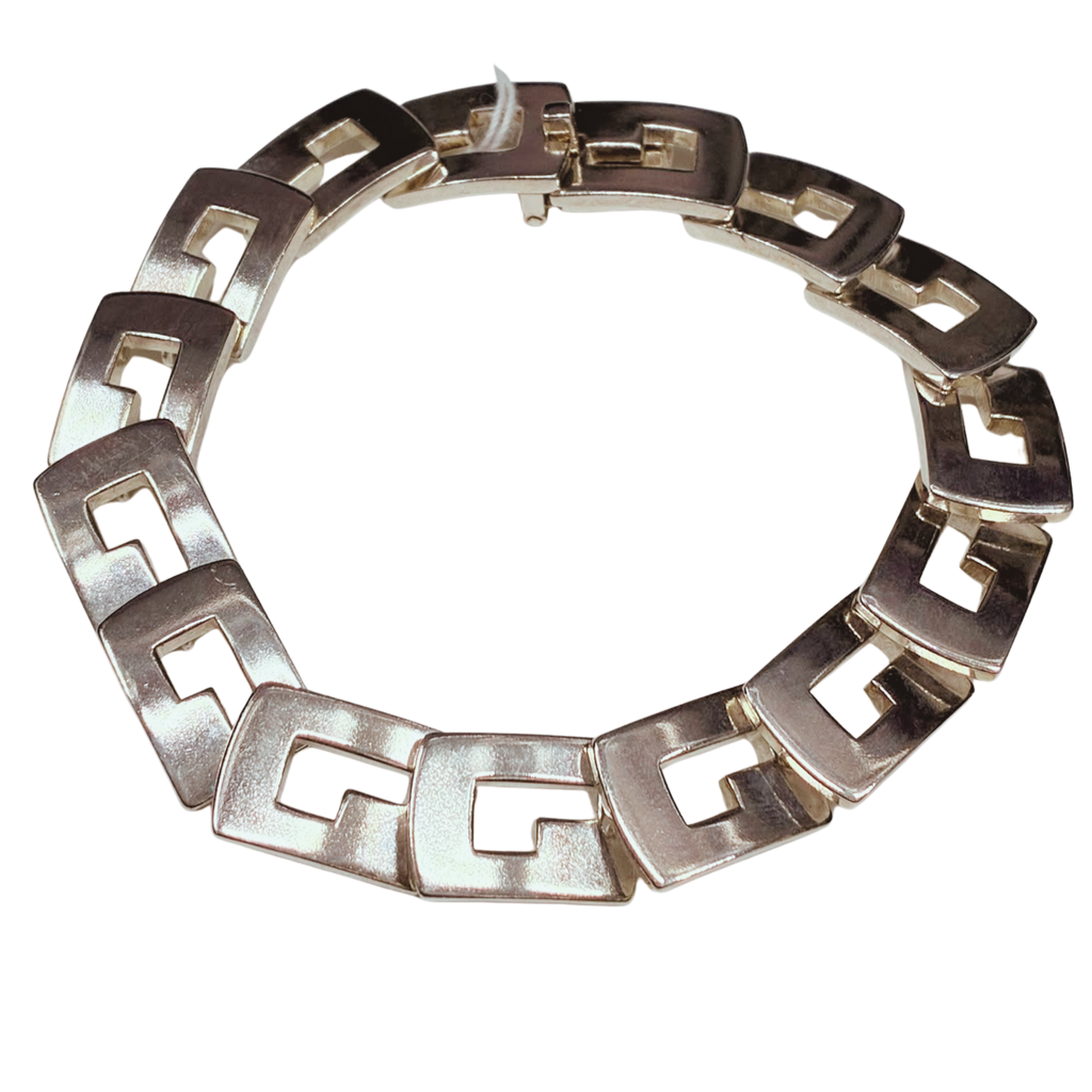 Gucci G Logo Accordion Link Bracelet SV925 48.6G 20CM