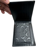 Coach Embossed Wallet And Card Holder Black Set