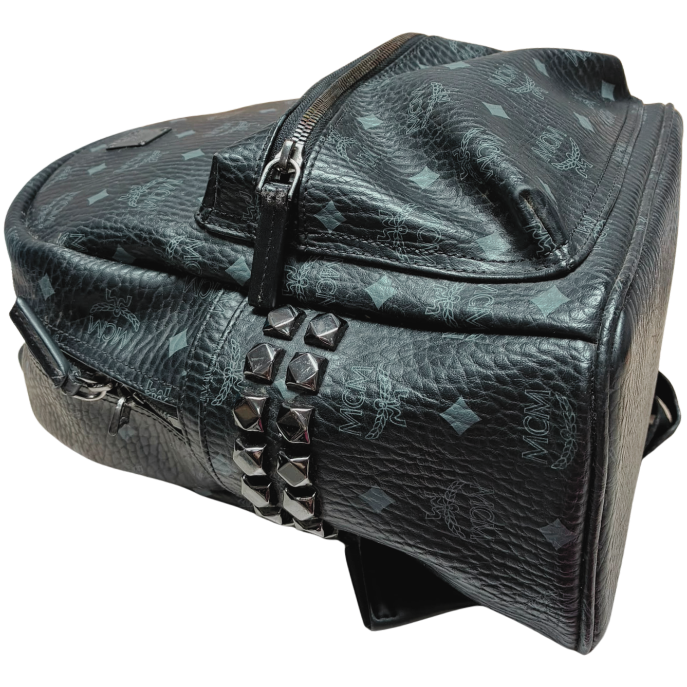 MCM T1851 Stark Side Studs Backpack Visetos Black