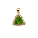 18KYG Natural Peridot & Diamond Pendant