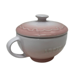 Le Creuset Snow Ring Soup Bowl with Lid Shell Pink