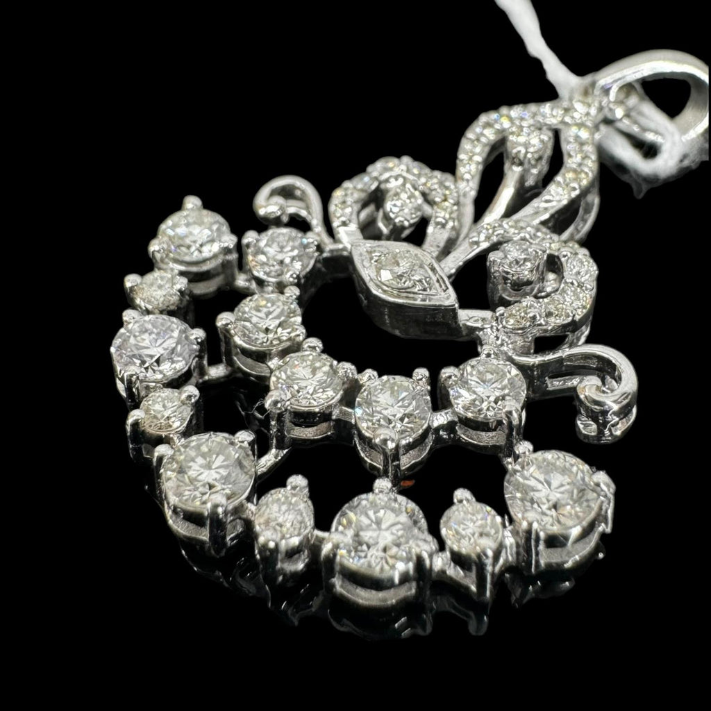 Diamond Pendant 18k White Gold D45=1.55