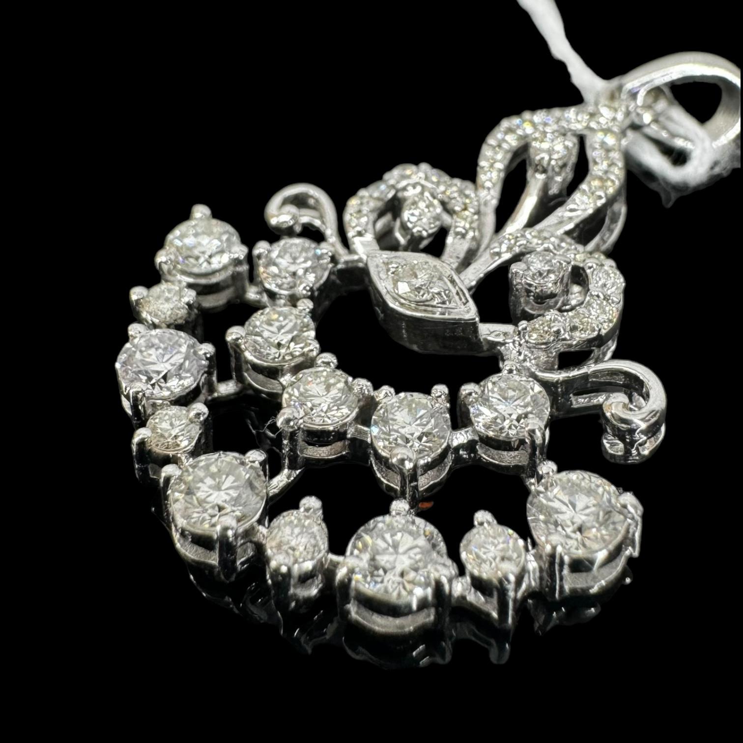 Diamond Pendant 18k White Gold D45=1.55