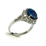 PT900 Black Opal & Diamond Ring