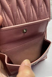 Miu Miu Pink Matelasse Leather Trifold Wallet