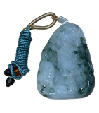 Carved Buddha And Dragon Green Jadeite Pendant With Cord Necklace