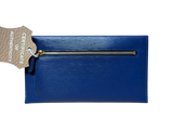 Prada 1MF175 Vitello Move Leather Envelope Wallet With Flap Bluette