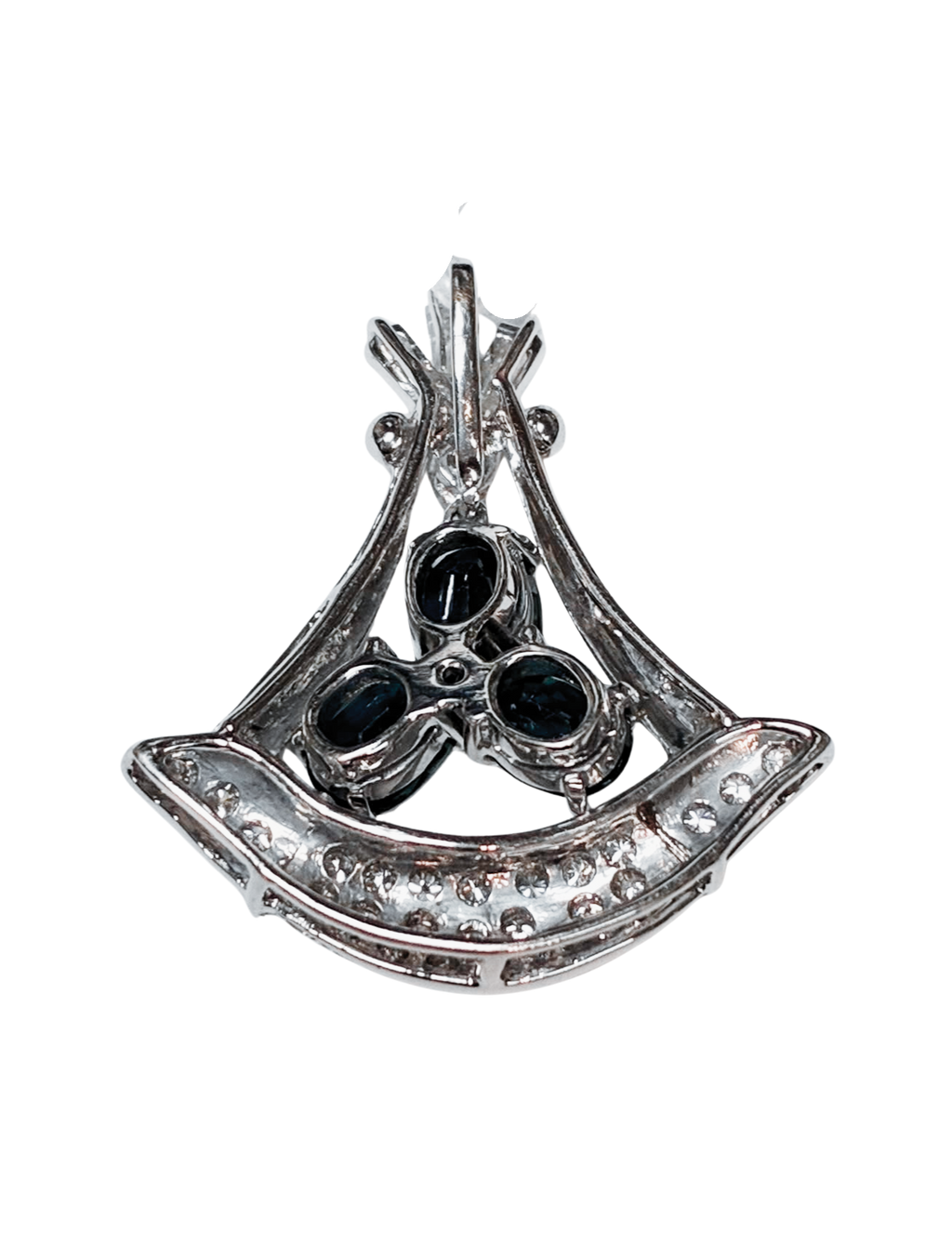 750WG Blue Sapphire With Diamonds Pendant 4.2GM
