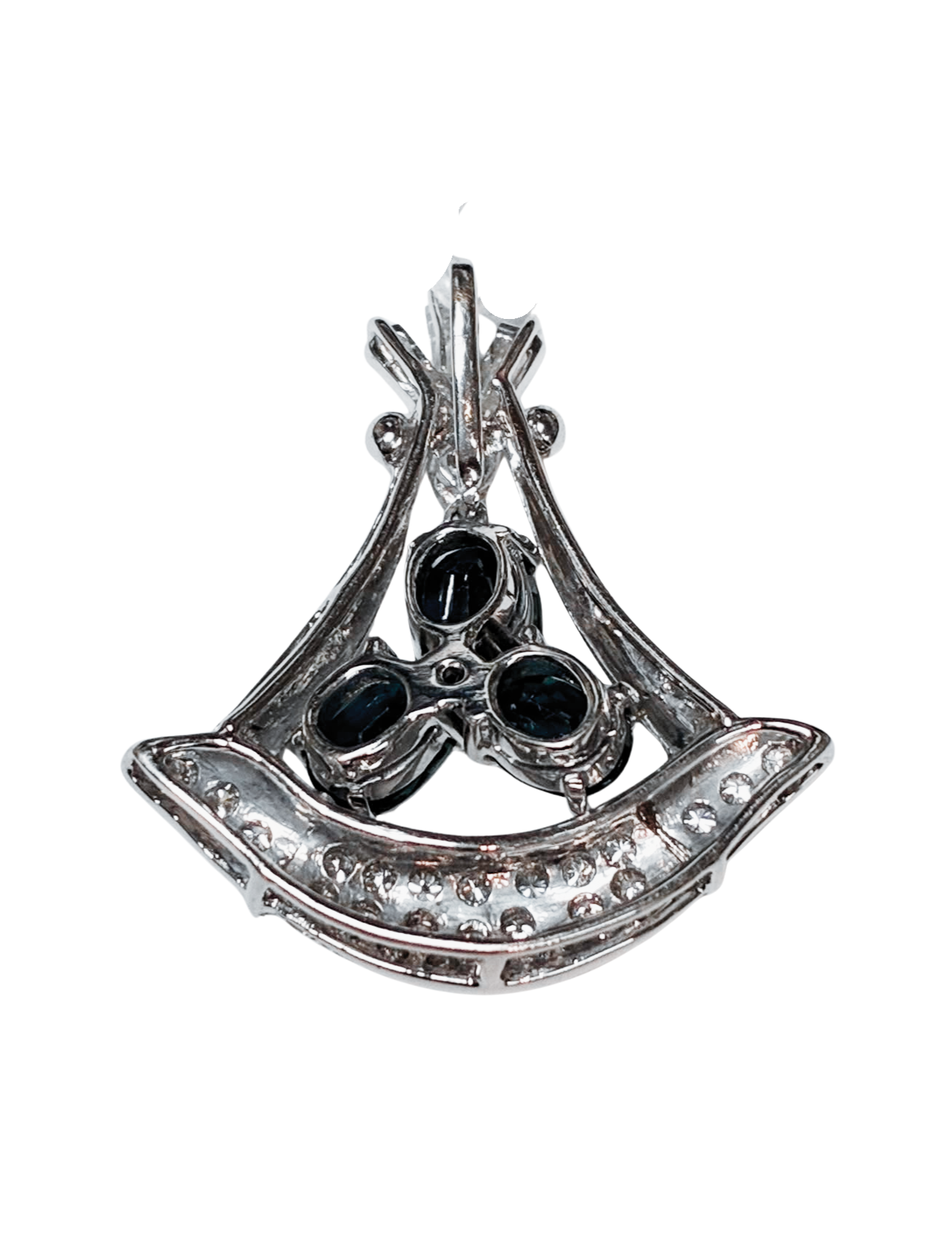 750WG Blue Sapphire With Diamonds Pendant 4.2GM