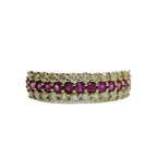750YG Multi Row Ruby and Diamond Ring 2.3G