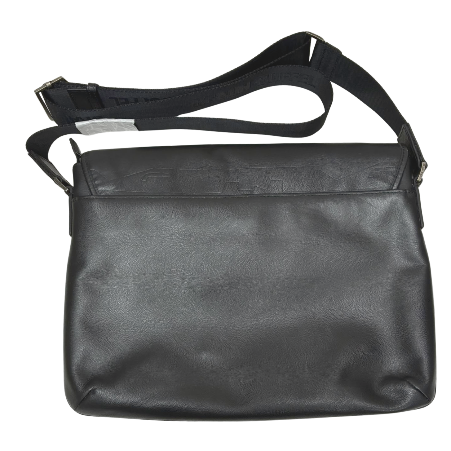 Braun Buffel Black Leather Messenger Bag Embossed Wave Pattern Flap Secondary image