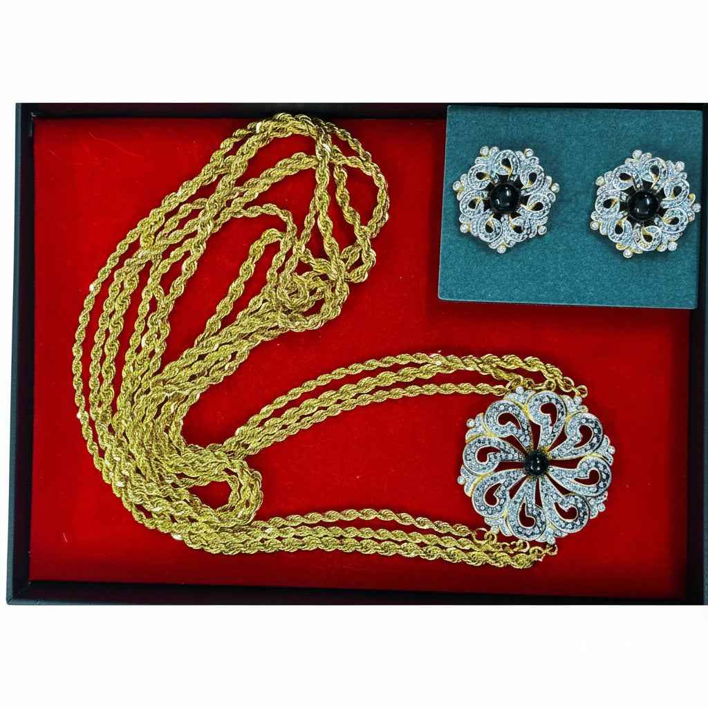 Avon Jewellery Floral Necklace And Earring Set Main image