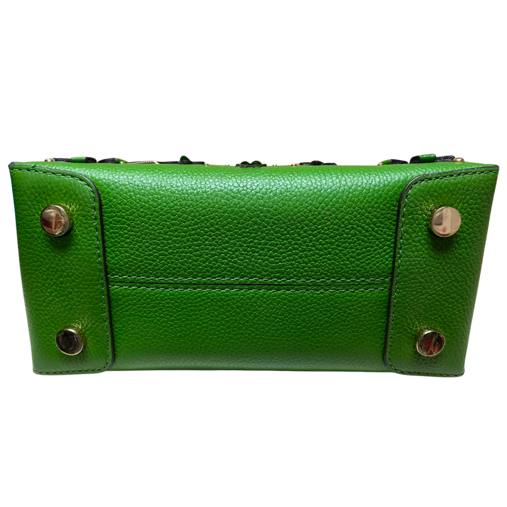Michael Kors Mercer Floral Embellished Tote Vibrant Green Leather