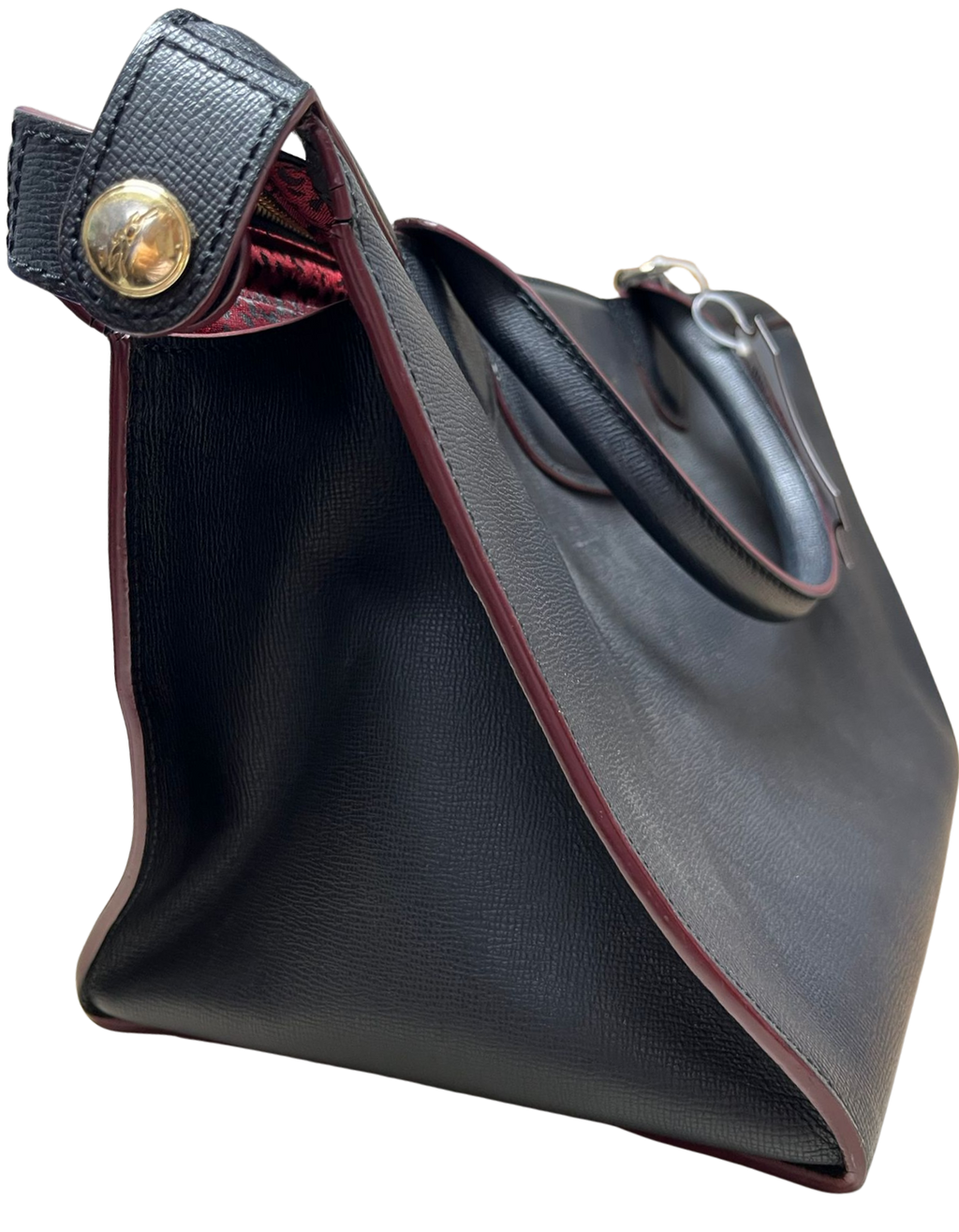 Longchamp Le Pliage Heritage Tote Black Leather