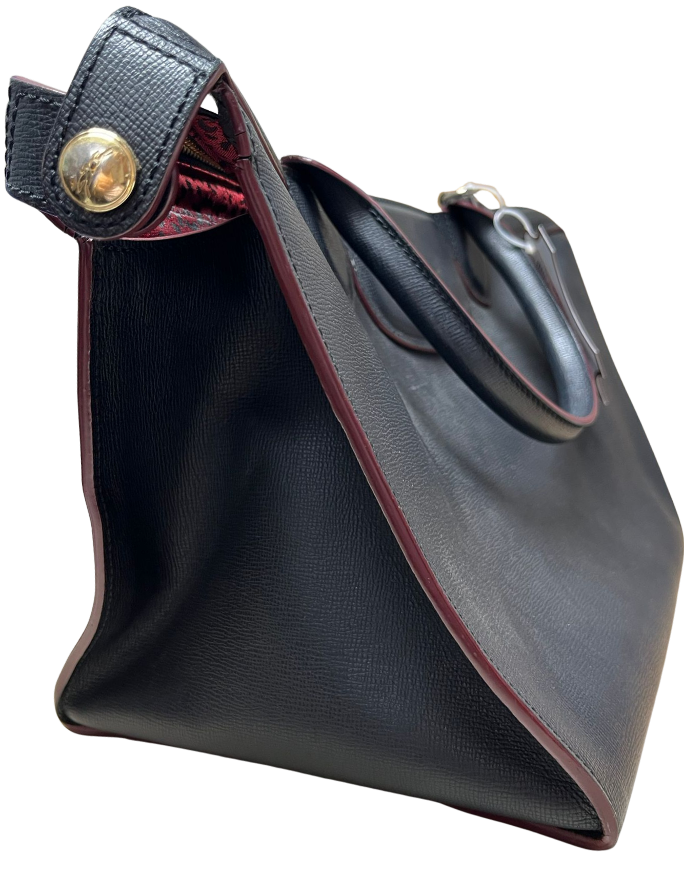 Longchamp Le Pliage Heritage Tote Black Leather