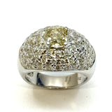 750WG Yellowish Diamond & Diamonds Ring