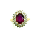 18KYG Ruby (Lead Fill) Diamond Ring