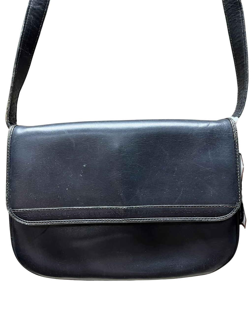 Vintage Lancel Paris Black Leather Shoulder Bag
