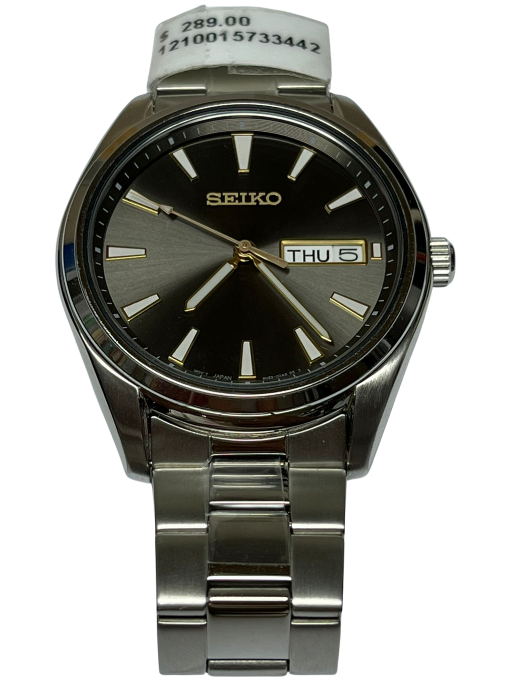 Seiko Mens Essential Stainless Steel Watch Gray Dial SUR343P1