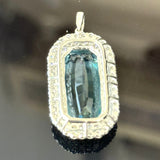 PT950 Aquamarine & Diamond Pendant