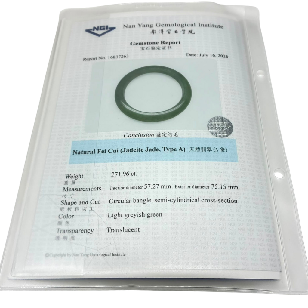 Fei Cui Jade Type A Natural Jadeite Bangle 271.96CT