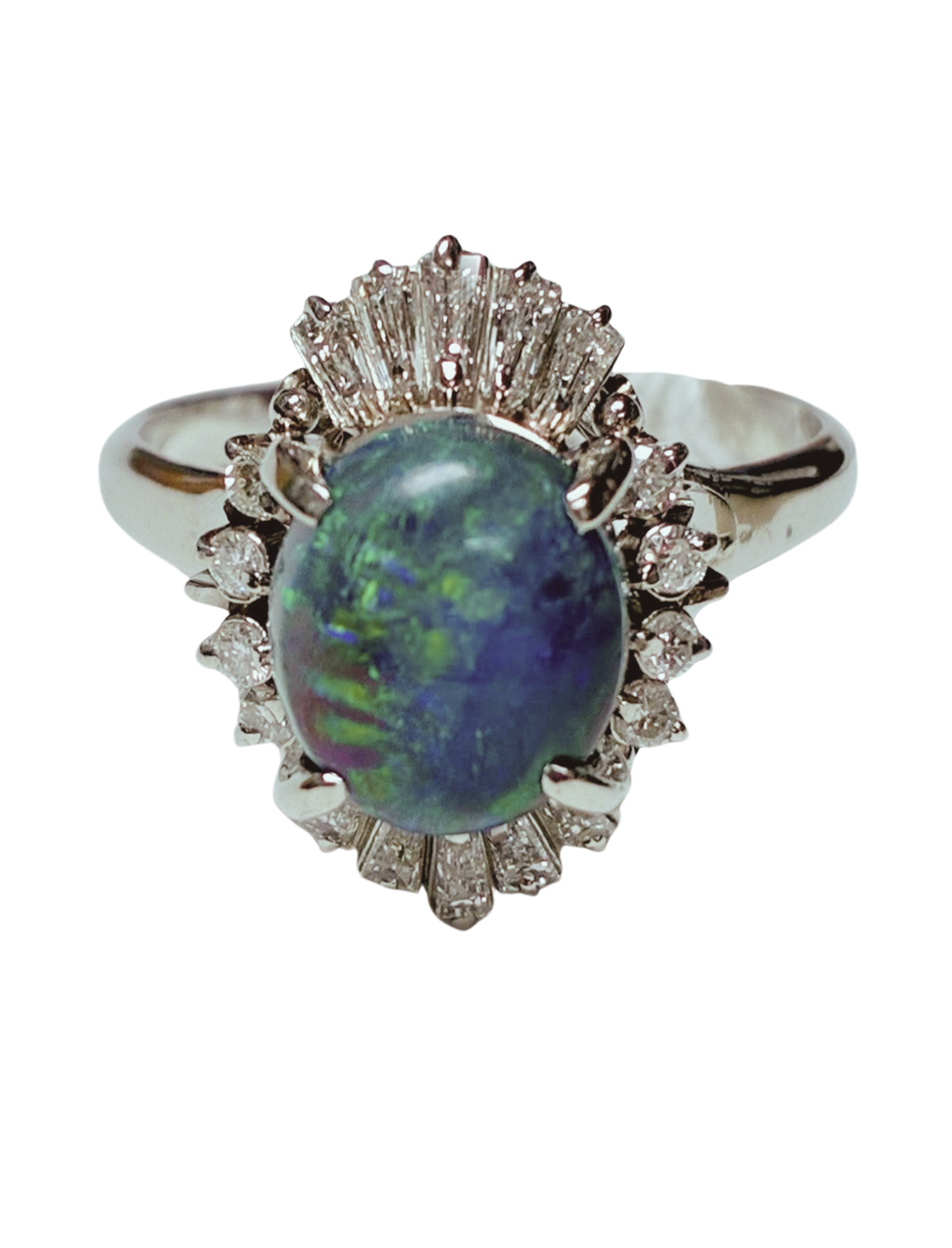 PT900 Black Opal Ring 7G Size 17