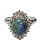 PT900 Black Opal Ring 7G Size 17