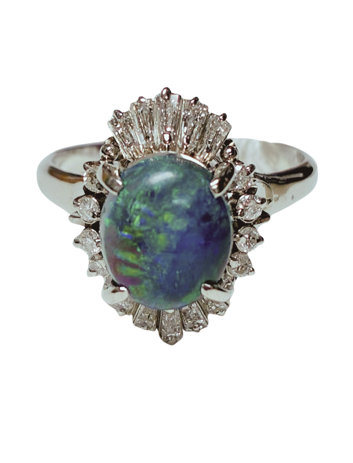 PT900 Black Opal Ring 7G Size 17