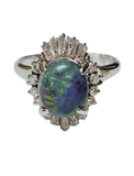 PT900 Black Opal Ring 7G Size 17