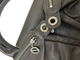 Longchamp Pliage Leather Handbag Brown Medium