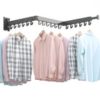 BOQORAD Wall Mounted Clothes Hanger Rack Dark Grey