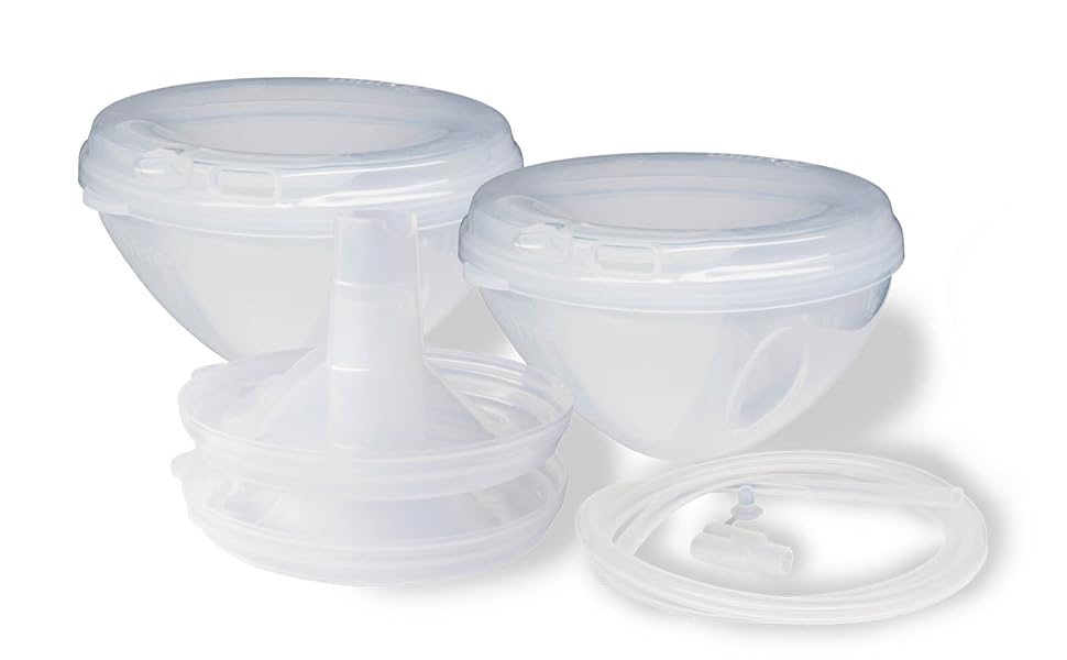 Freemie Hands-Free and Discreet Breast Milk Collection Cup Set | Pump with Your Clothes On Anywhere, Anytime | Sizes 25mm and 28mm Flanges Included | Each Cup Holds Up to 8oz | Pump Not Included Secondary image