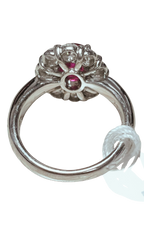PT900 Ruby With Diamonds Ring 8.7GM